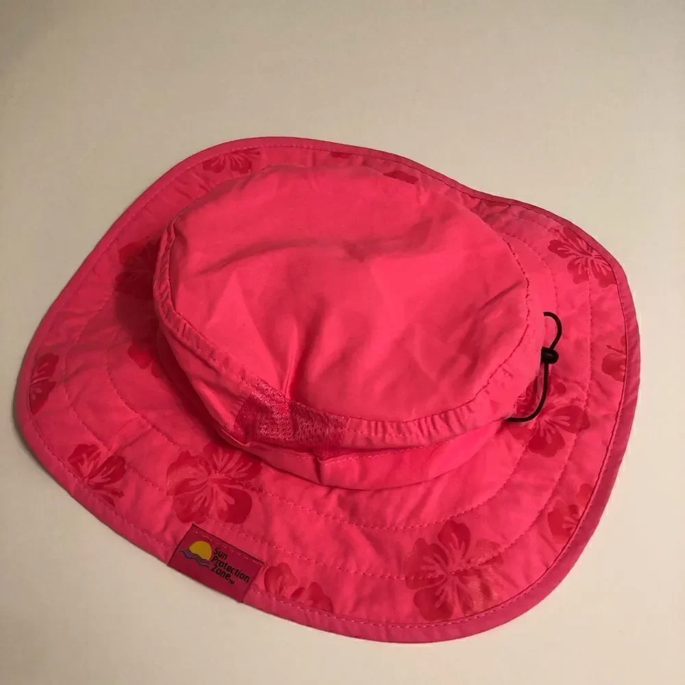 Sun Protection Zone Hat Bucket Floral Pink UPF 50 Girls Beach Vacation Travel